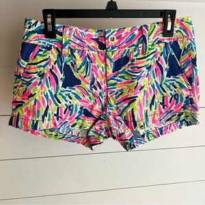 Lilly Pulitzer Women’s The Walsh Shorts Indigo Palm pink palm Resort wear Size 4